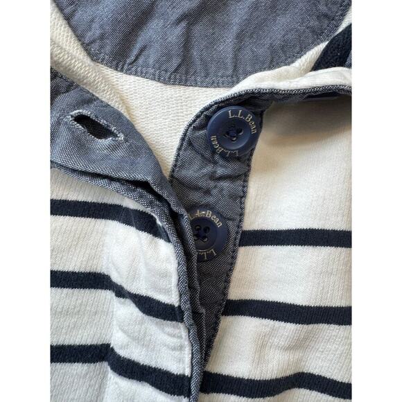 L.L. Bean Pullover Rugby Striped Nautical shirt, terry inside, size Small/Med - Picture 7 of 9